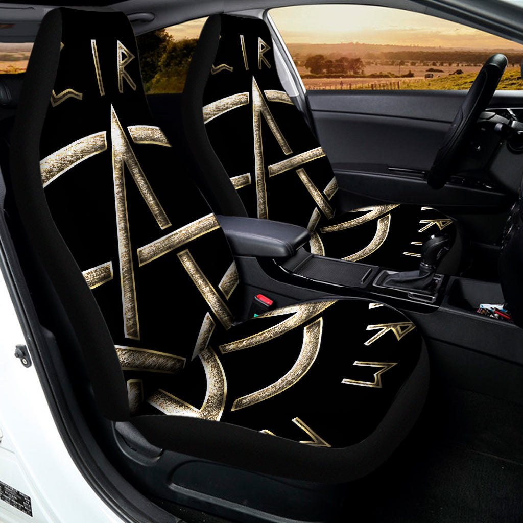 Viking Nordic Runes Pentagram Print Universal Fit Car Seat Covers