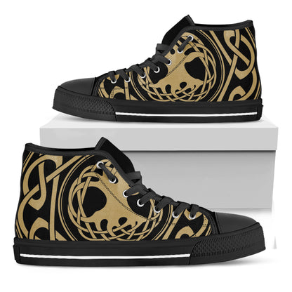 Viking Tree Of Life Print Black High Top Shoes