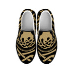Viking Tree Of Life Print Black Slip On Shoes