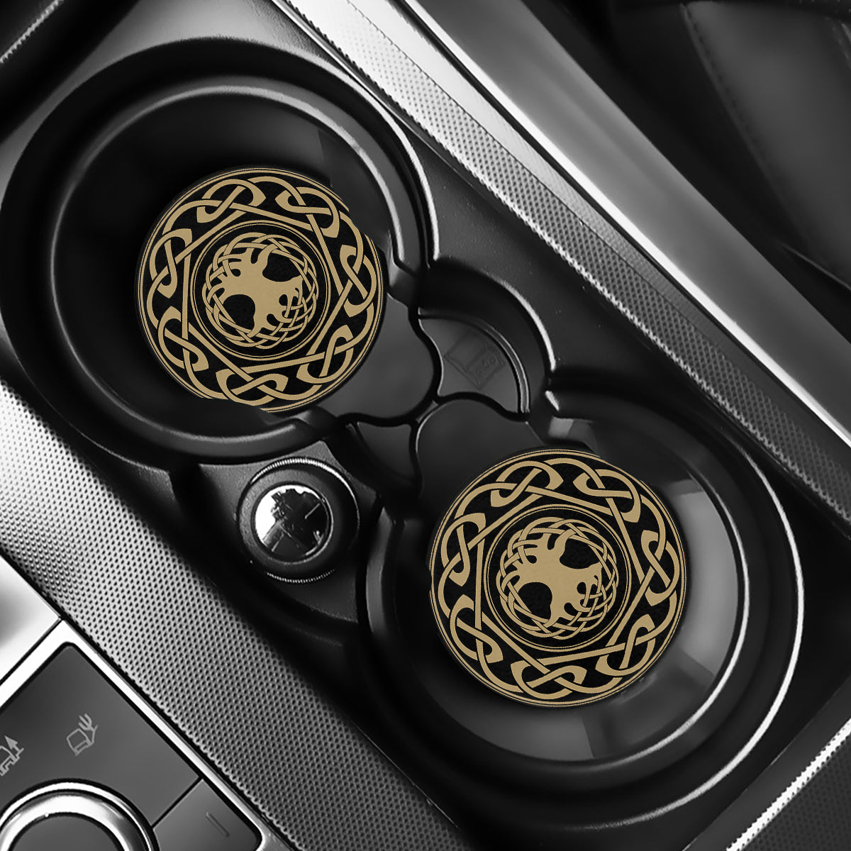 Viking Tree Of Life Print Car Coasters