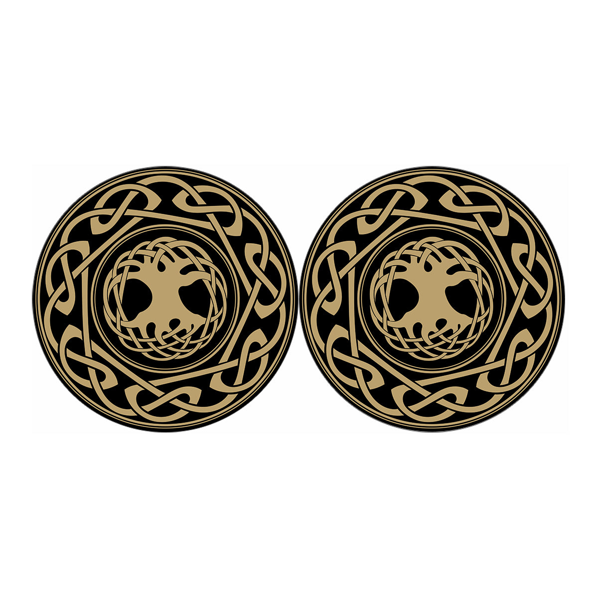 Viking Tree Of Life Print Car Coasters