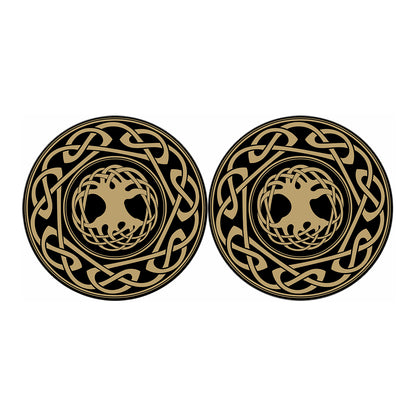 Viking Tree Of Life Print Car Coasters