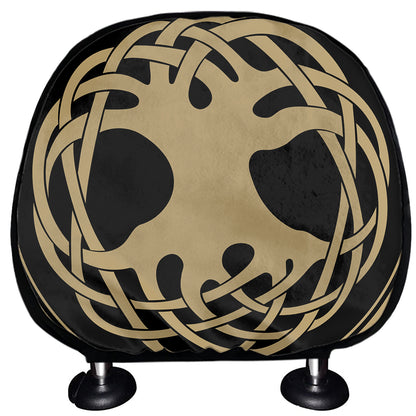 Viking Tree Of Life Print Car Headrest Covers