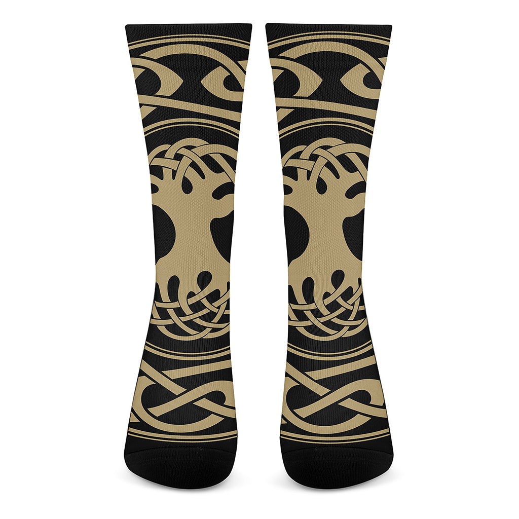 Viking Tree Of Life Print Crew Socks