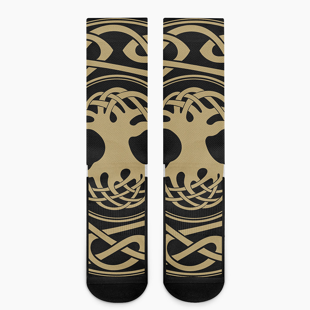 Viking Tree Of Life Print Crew Socks
