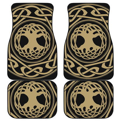 Viking Tree Of Life Print Front and Back Car Floor Mats