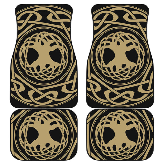 Viking Tree Of Life Print Front and Back Car Floor Mats