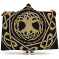 Viking Tree Of Life Print Hooded Blanket