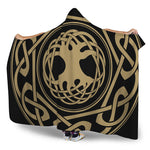 Viking Tree Of Life Print Hooded Blanket