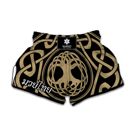 Viking Tree Of Life Print Muay Thai Boxing Shorts