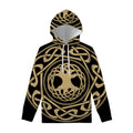 Viking Tree Of Life Print Pullover Hoodie