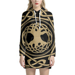 Viking Tree Of Life Print Pullover Hoodie Dress