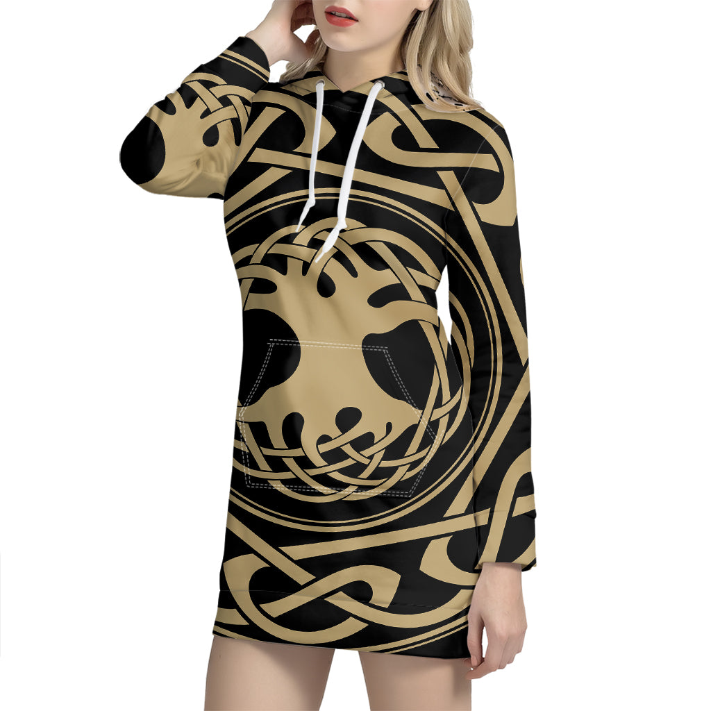 Viking Tree Of Life Print Pullover Hoodie Dress