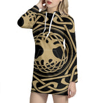 Viking Tree Of Life Print Pullover Hoodie Dress