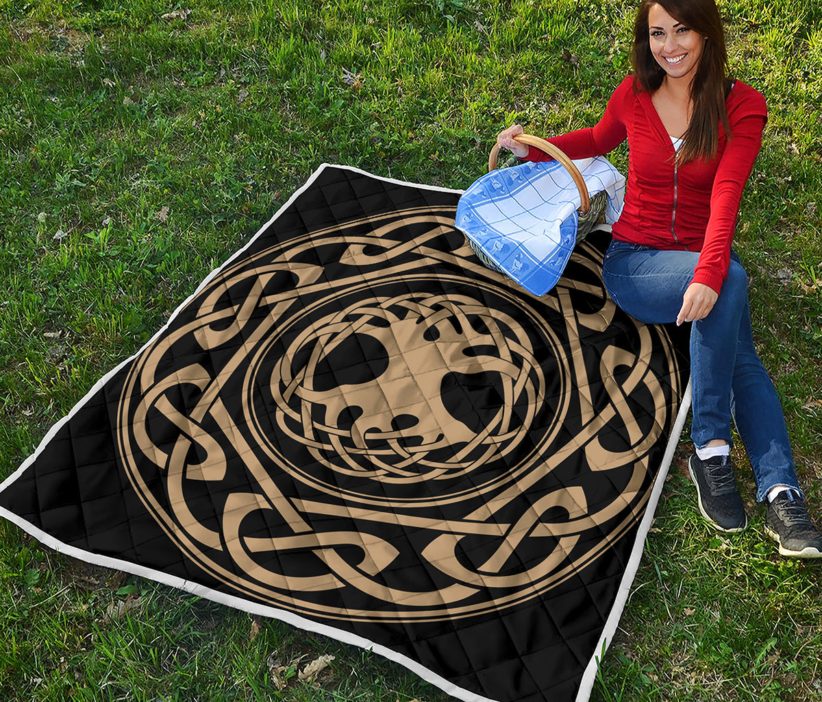 Viking Tree Of Life Print Quilt
