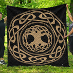 Viking Tree Of Life Print Quilt