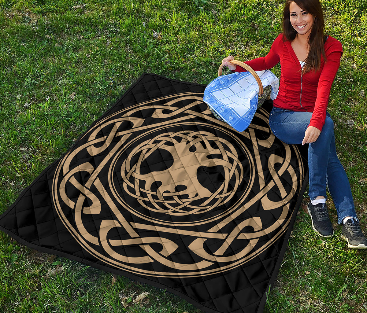 Viking Tree Of Life Print Quilt