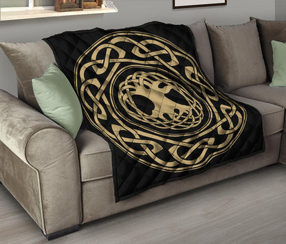 Viking Tree Of Life Print Quilt