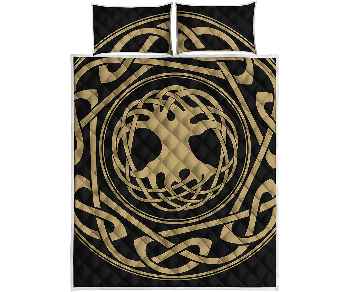 Viking Tree Of Life Print Quilt Bed Set