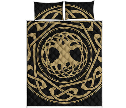 Viking Tree Of Life Print Quilt Bed Set