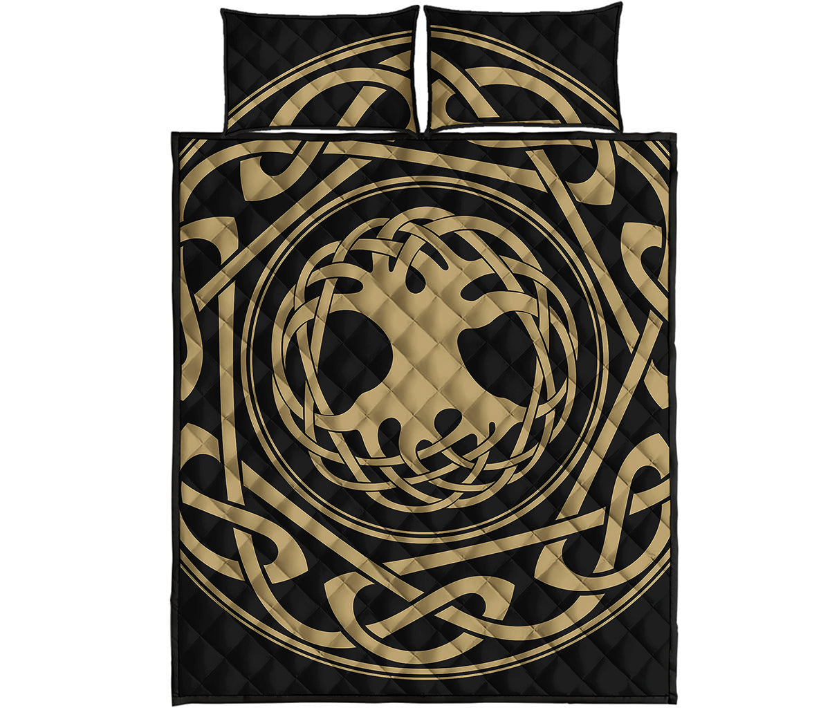 Viking Tree Of Life Print Quilt Bed Set