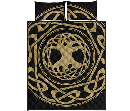 Viking Tree Of Life Print Quilt Bed Set