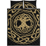 Viking Tree Of Life Print Quilt Bed Set