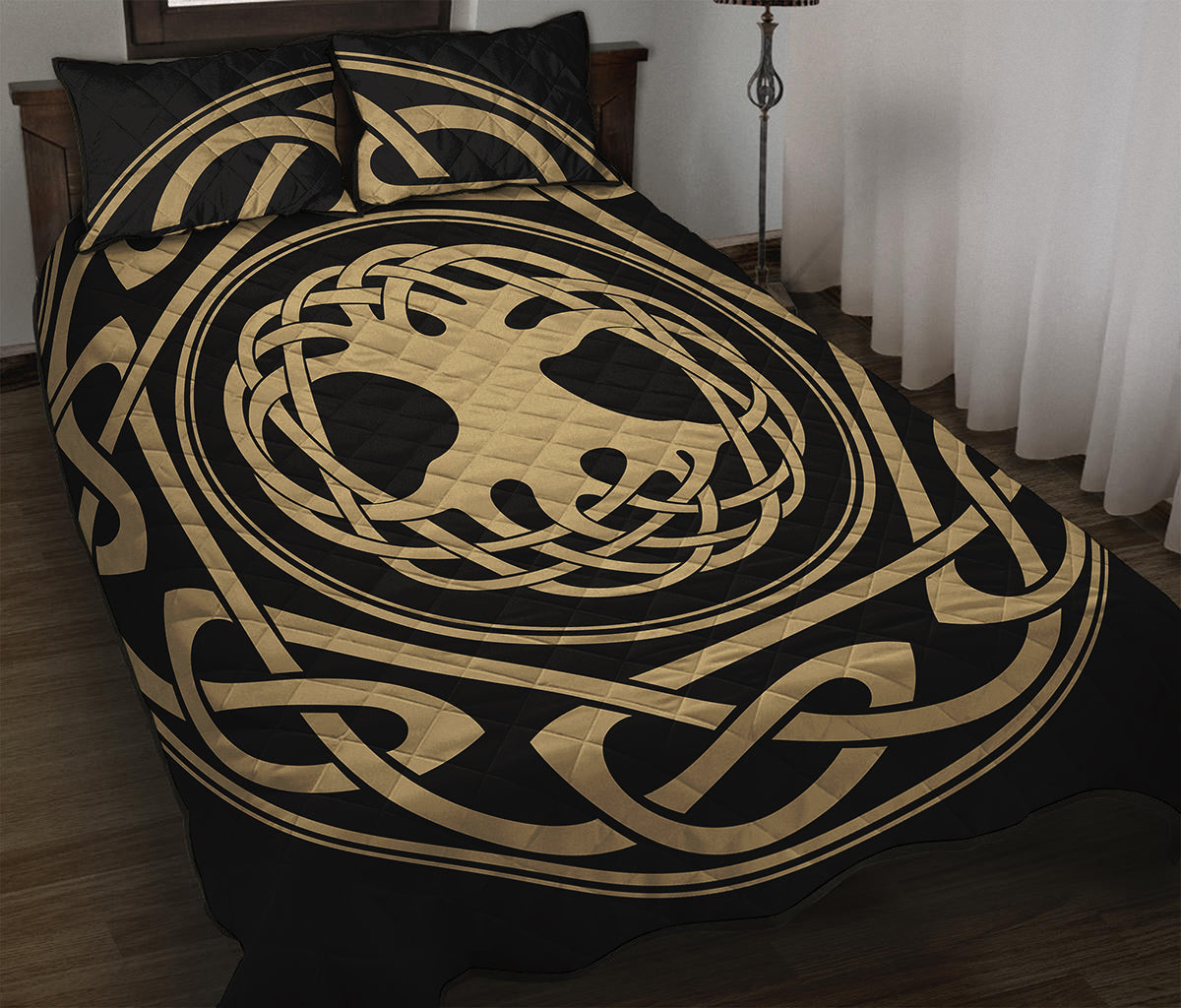 Viking Tree Of Life Print Quilt Bed Set