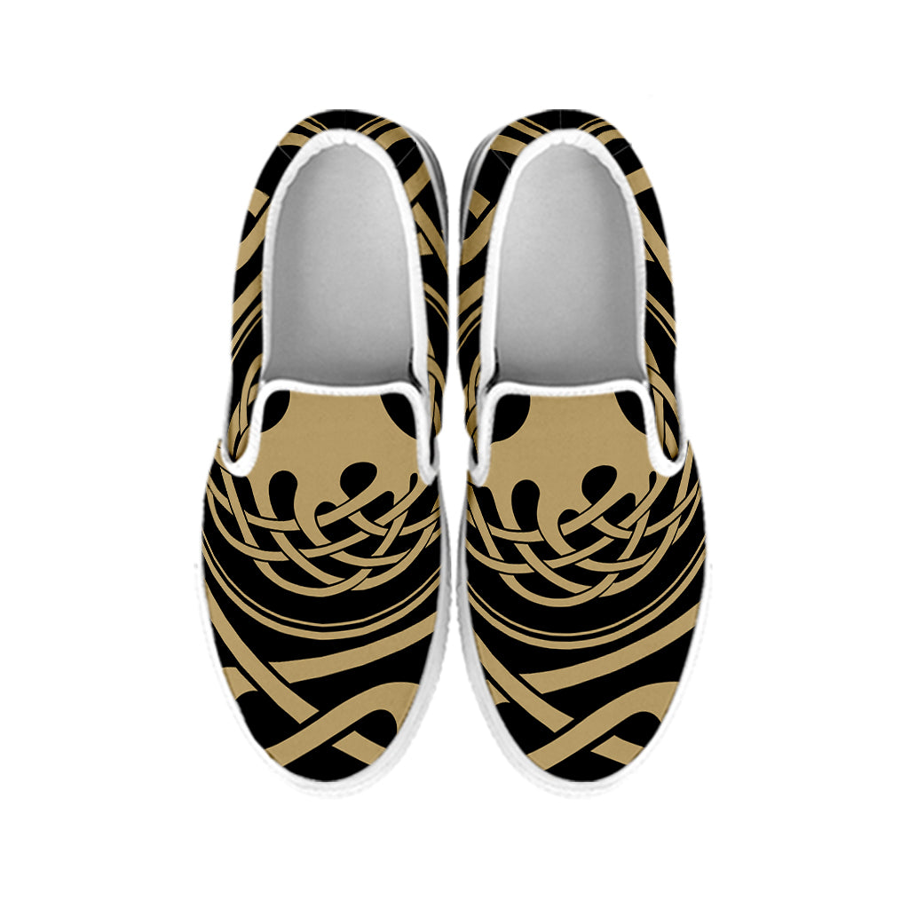 Viking Tree Of Life Print White Slip On Shoes