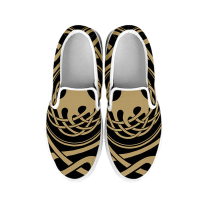 Viking Tree Of Life Print White Slip On Shoes