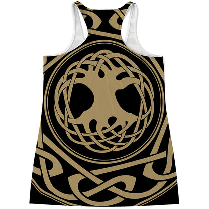 Viking Tree Of Life Print Women's Racerback Tank Top