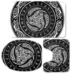 Viking Triple Horn Of Odin Print 3 Piece Bath Mat Set
