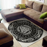 Viking Triple Horn Of Odin Print Area Rug