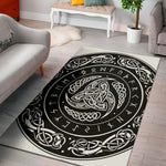 Viking Triple Horn Of Odin Print Area Rug