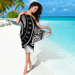 Viking Triple Horn Of Odin Print Beach Sarong Wrap
