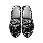 Viking Triple Horn Of Odin Print Black Slip On Shoes