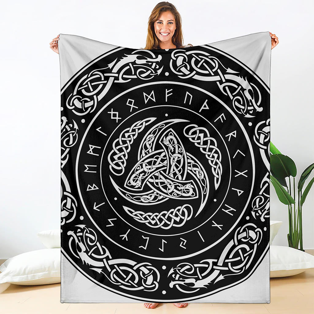 Viking Triple Horn Of Odin Print Blanket