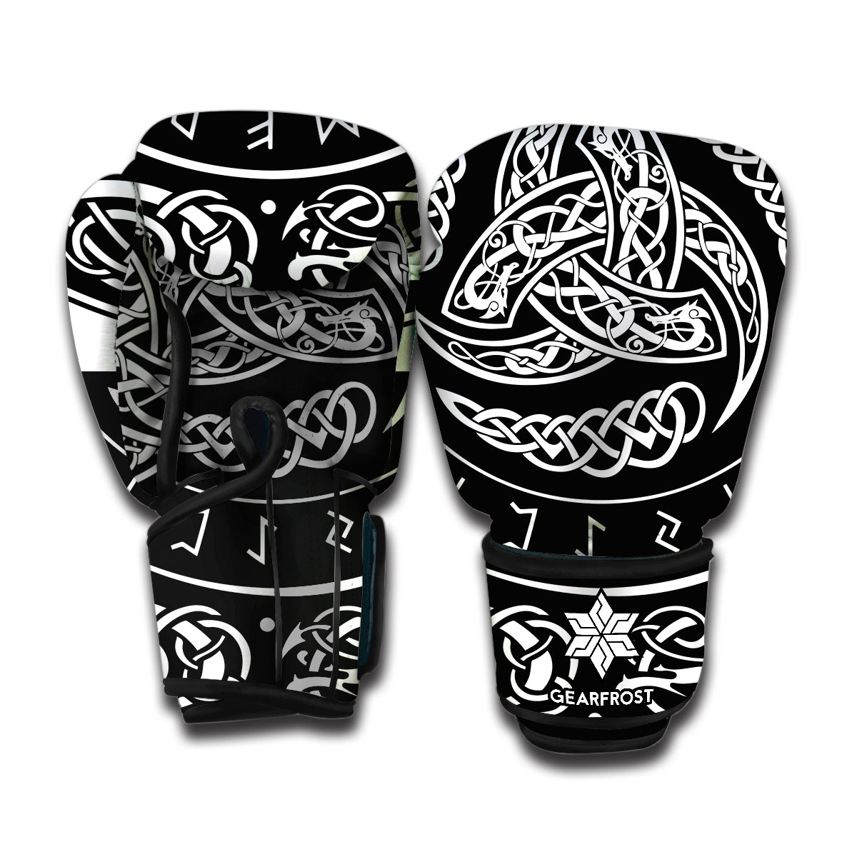 Viking Triple Horn Of Odin Print Boxing Gloves