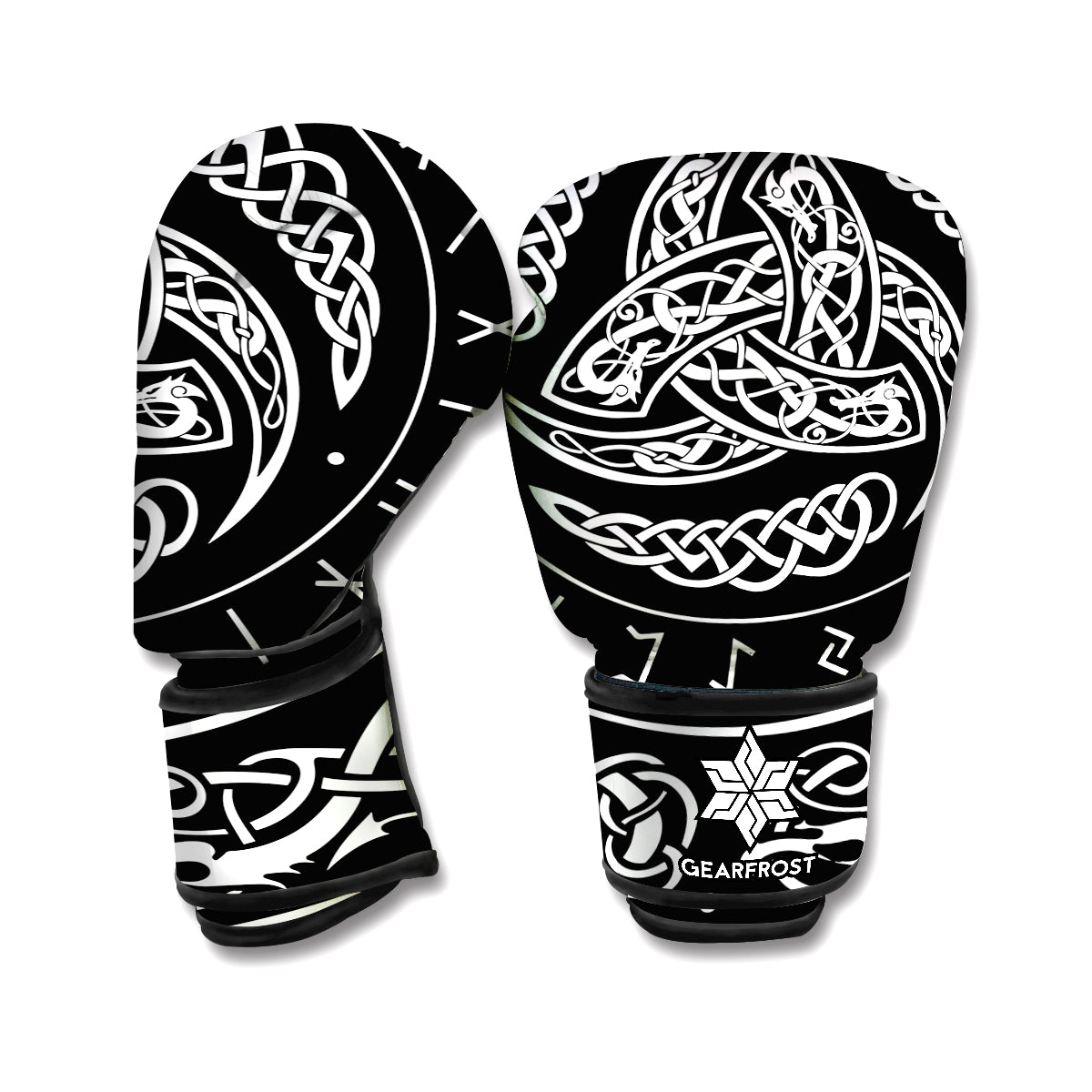 Viking Triple Horn Of Odin Print Boxing Gloves