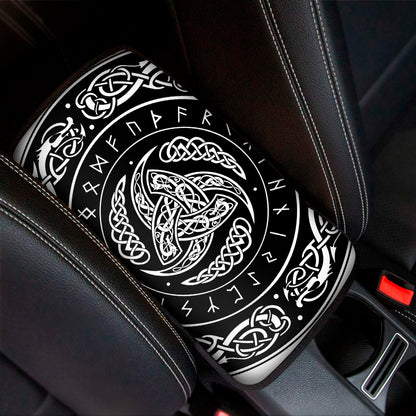 Viking Triple Horn Of Odin Print Car Center Console Cover