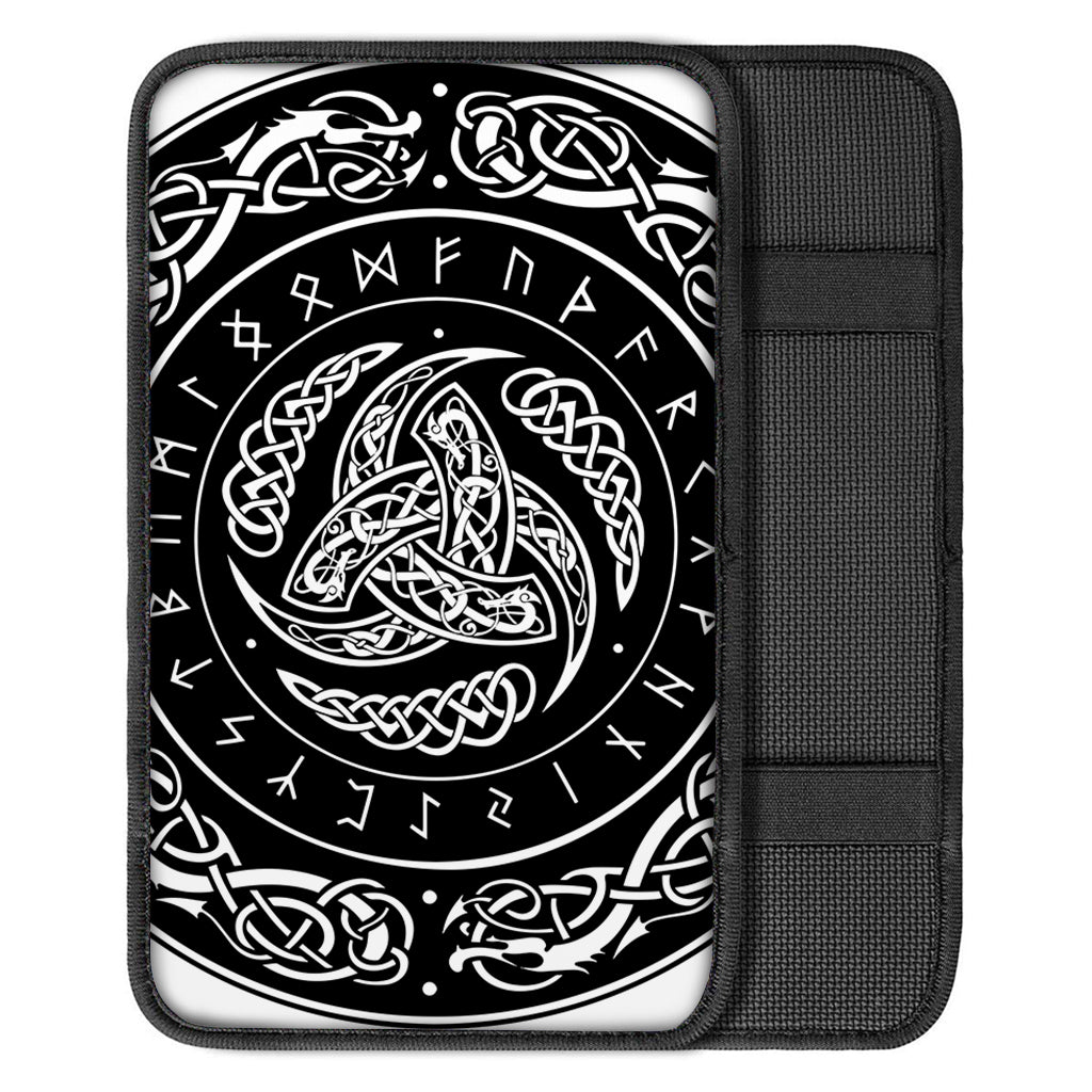 Viking Triple Horn Of Odin Print Car Center Console Cover