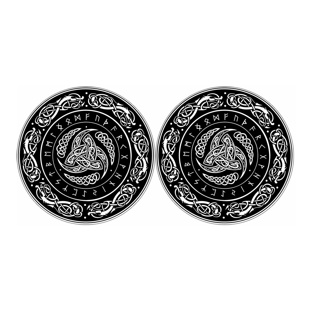 Viking Triple Horn Of Odin Print Car Coasters