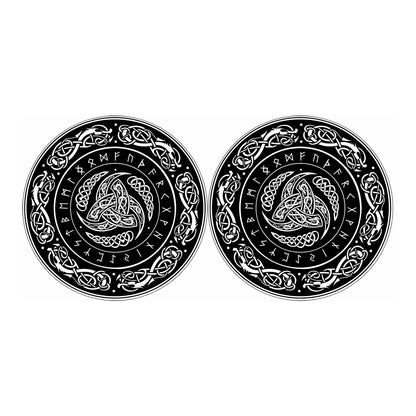 Viking Triple Horn Of Odin Print Car Coasters