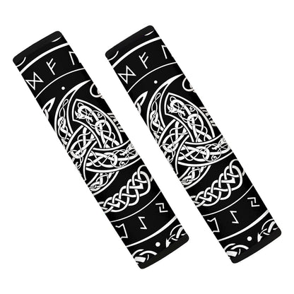 Viking Triple Horn Of Odin Print Car Seat Belt Covers