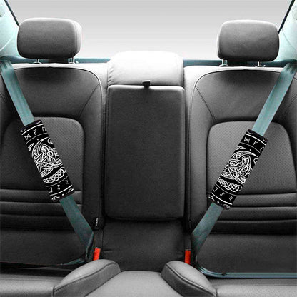 Viking Triple Horn Of Odin Print Car Seat Belt Covers