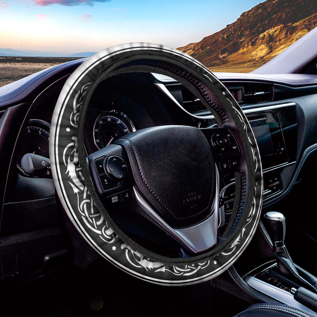 Viking Triple Horn Of Odin Print Car Steering Wheel Cover