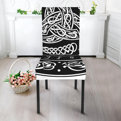Viking Triple Horn Of Odin Print Dining Chair Slipcover