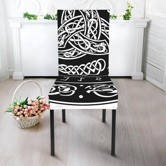 Viking Triple Horn Of Odin Print Dining Chair Slipcover