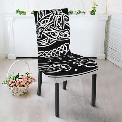 Viking Triple Horn Of Odin Print Dining Chair Slipcover