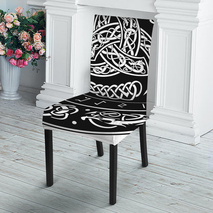 Viking Triple Horn Of Odin Print Dining Chair Slipcover